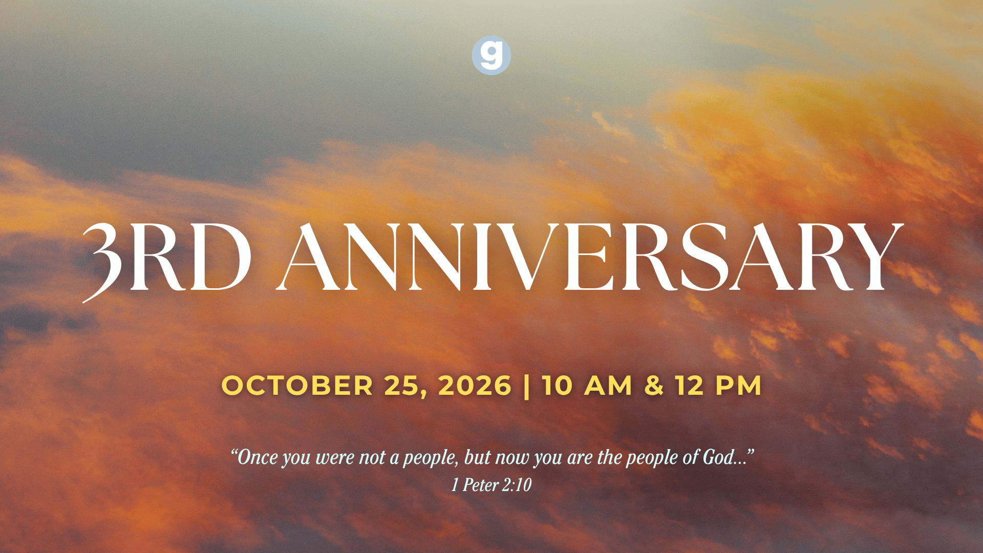 Flyer for 3rd Anniversary Sunday Service